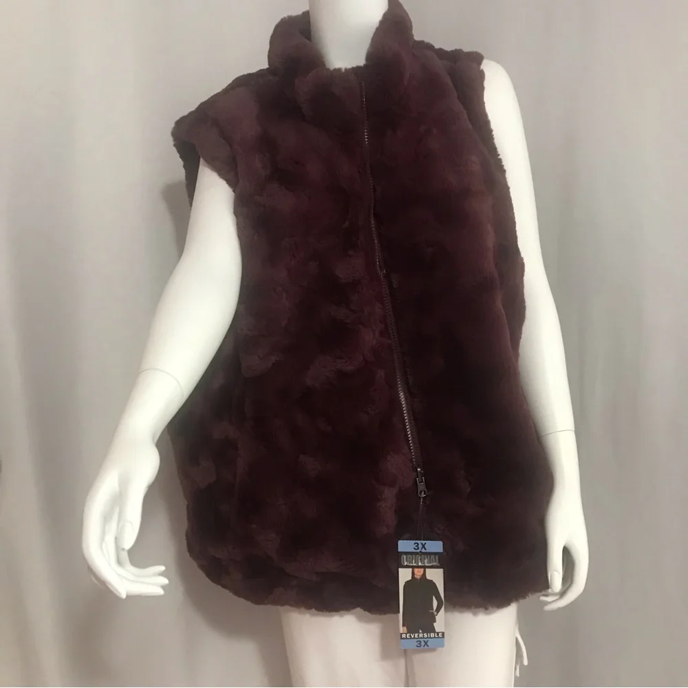Nicole miller (2)reversible women’s faux fur vest (NO offer) please - Picture 4 of 16